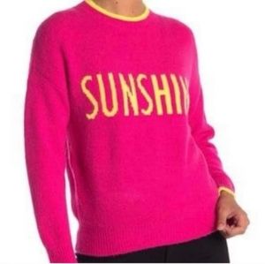 Code x Mode Nordstrom Women's "Sunshine" Crewneck Sweater in Hot Pink Large